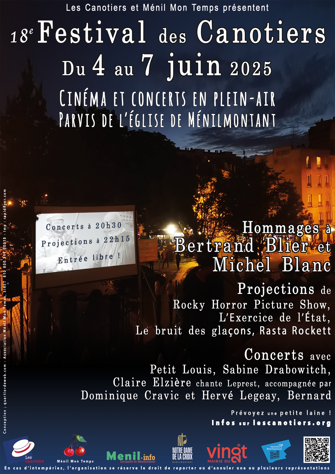 18e festival des Canotiers, Ménilmontant - Affiche